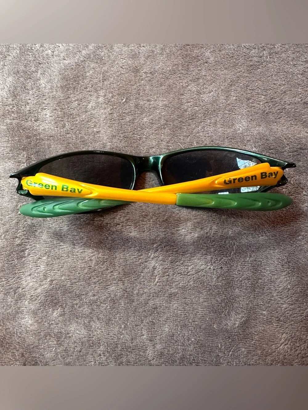 Green Bay Football Fan Sunglasses Green Gold Wraparound Sports Shades Unisex
